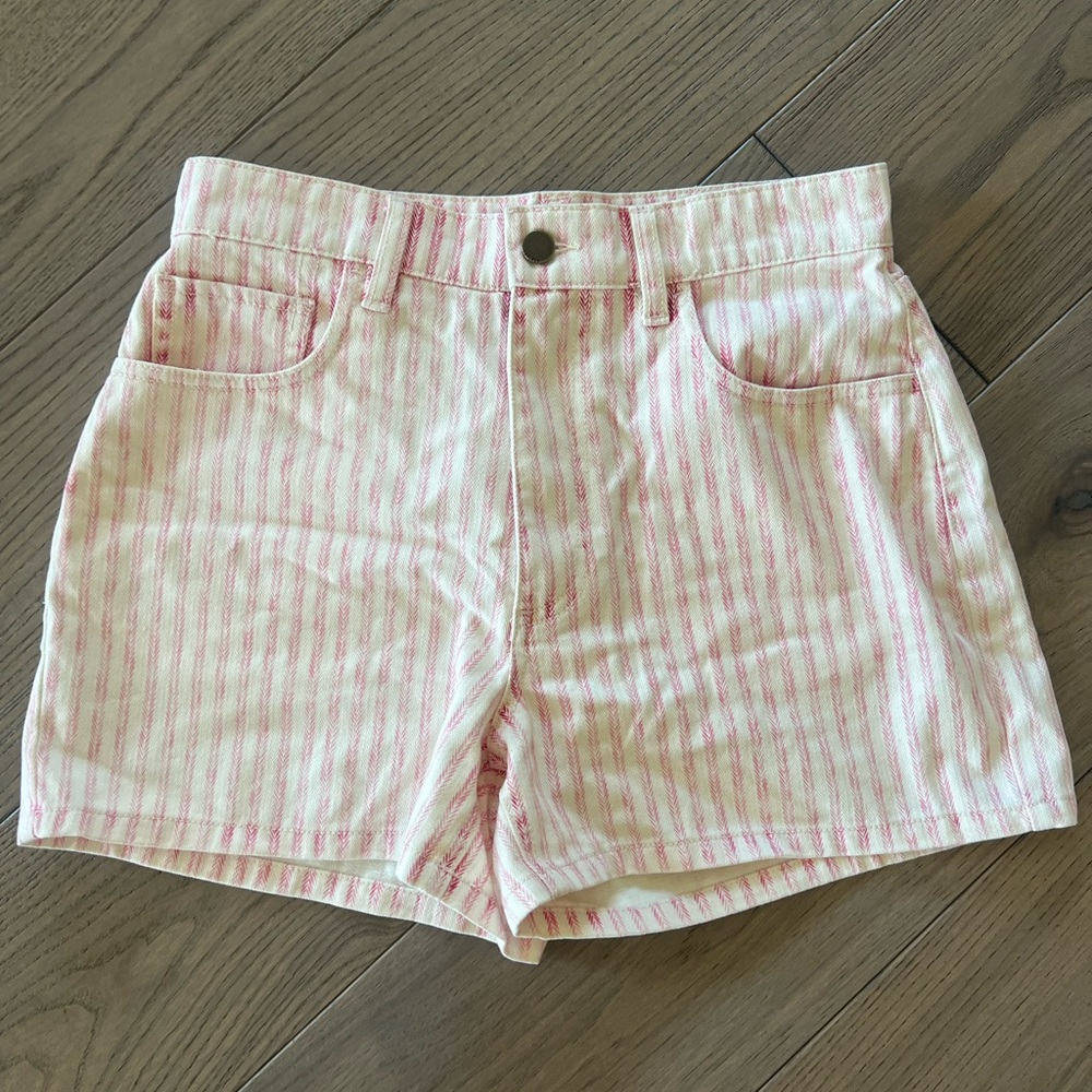 Faherty Women's Pink Stripe Cotton Shorts